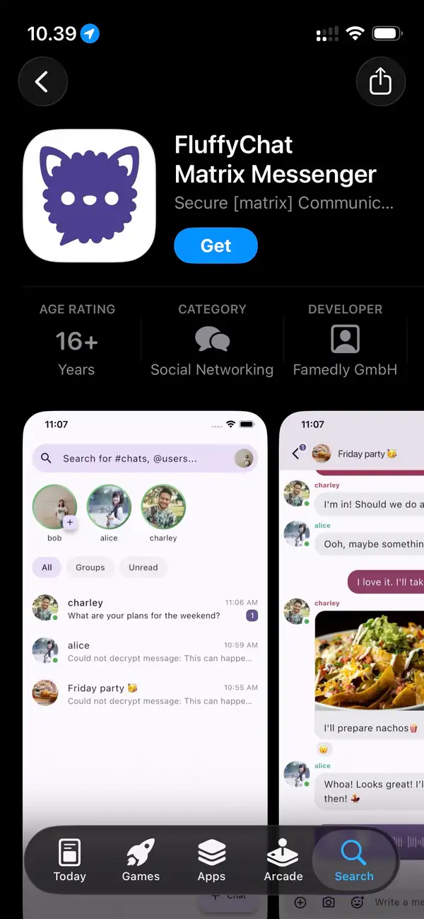 Fluffy Chat i App Store